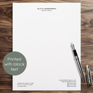 Classic & Elegant Professional Business Black Custom Letterhead
