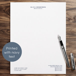 Classic & Elegant Professional Business Navy Blue Custom Letterhead