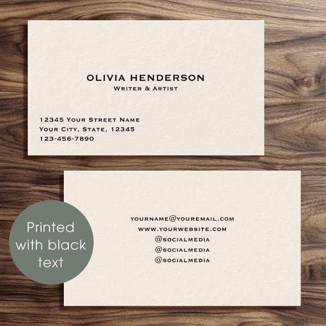 Classic & Elegant Professional Cream Business Card (Creator Uploaded)