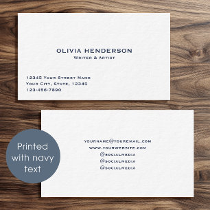 Classic & Elegant Professional Thick Luxury Blue Business Card