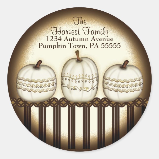 Classic Elegant Pumpkin Address Label (Front)
