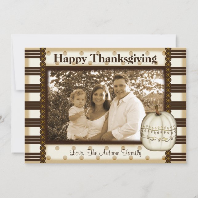 Classic Elegant Pumpkin Greeting Card (Front)