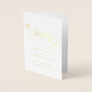 Classic Elegant Real Foil Wedding Program Booklet Foil Card