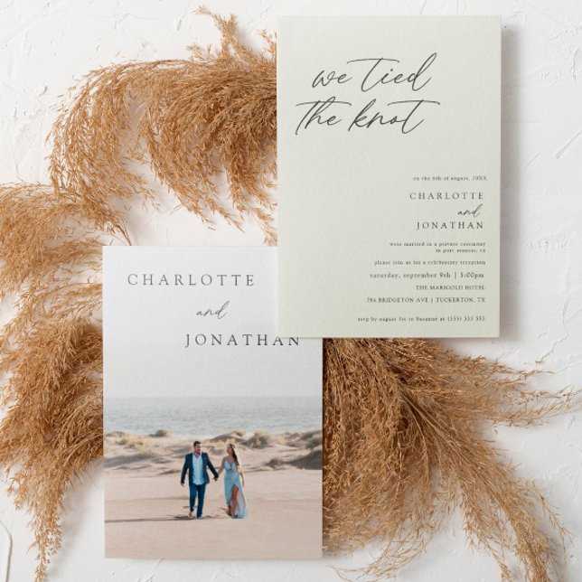 Classic Elegant Reception Only Elopement Wedding Invitation (Creator Uploaded)