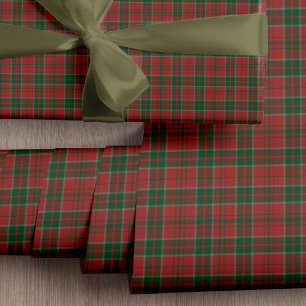 Classic elegant red plaid tartan Christmas gift Wrapping Paper