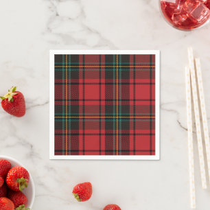 Classic Elegant Red Tartan Christmas Holiday Napkin