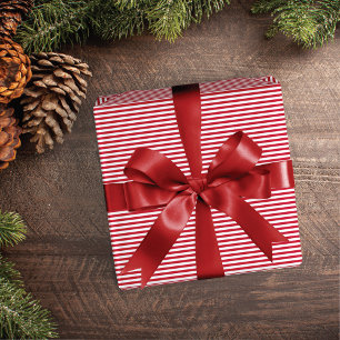 Classic Elegant Red White Stripe Christmas Wrapping Paper
