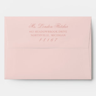 Classic Elegant Rose Gold Blush Pink Wedding Envelope
