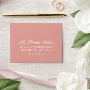 Classic Elegant Rose Gold Wedding RSVP Envelope