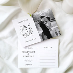 Classic Elegant Save Our Date Photo Postcard