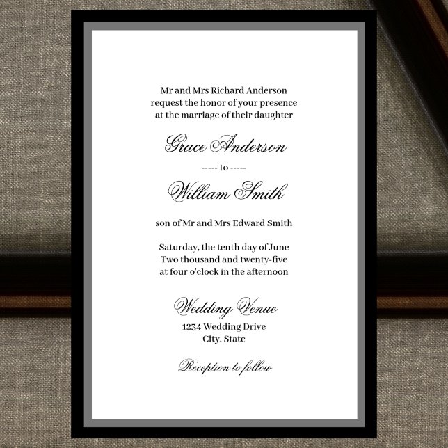 Classic Elegant Script - Bride Wedding Invitation (Creator Uploaded)