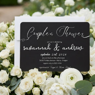 Classic Elegant Script Couples Shower Invitation