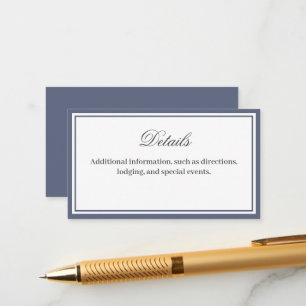 Classic Elegant Script Details Enclosure Card