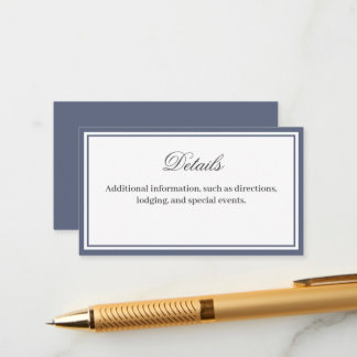 Classic Elegant Script Details Enclosure Card