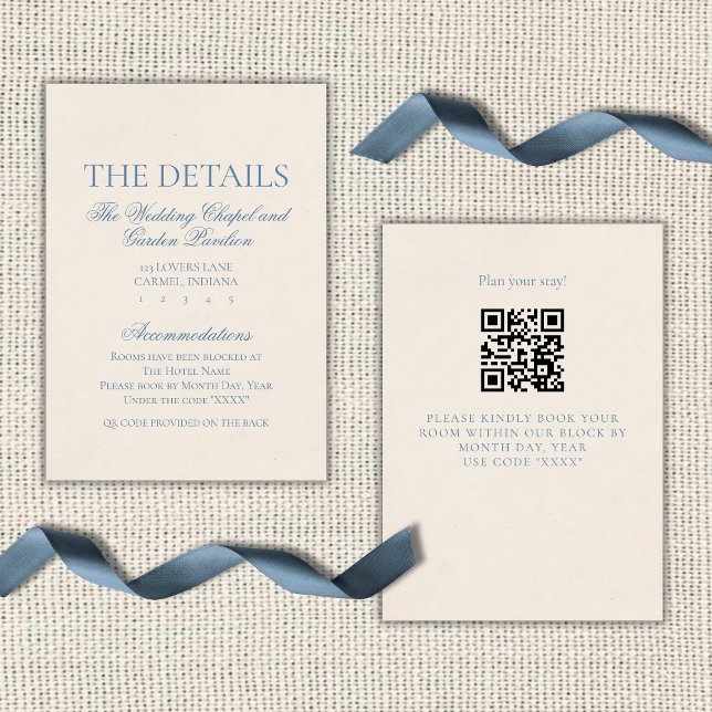 Classic Elegant Script Dusty Blue Enclosure Card (Classic Elegant Script Dusty Blue Enclosure Card)