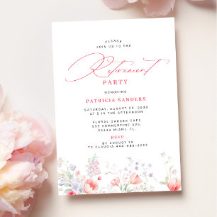 Classic elegant script floral retirement party invitation