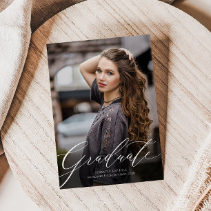 Classic Elegant Script Graduation Announcement