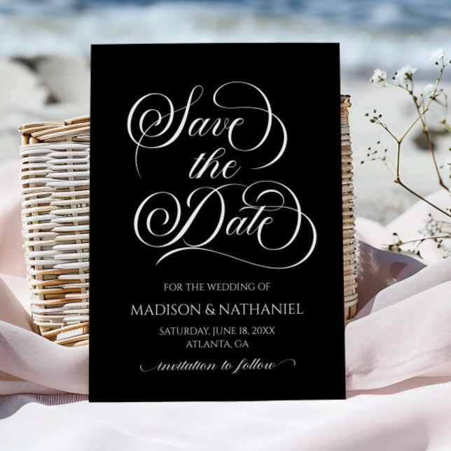 Classic Elegant Script Minimalist Wedding Save The Date (Creator Uploaded)