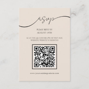 Classic Elegant Script QR Code Wedding RSVP Card