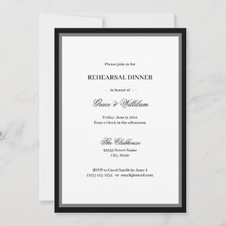 Classic Elegant Script Rehearsal Dinner Invitation
