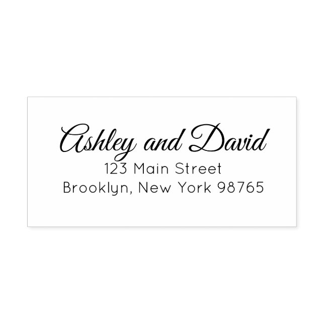 Classic Elegant Script Return Address rubber stamp (Imprint)