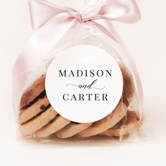 Classic Elegant Script Wedding Favour Stickers (Creator Uploaded)