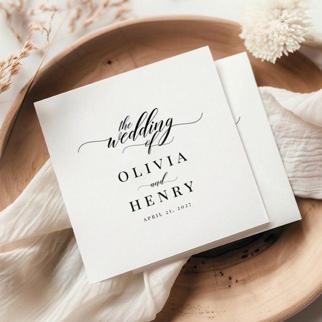 Classic Elegant Script Wedding Napkin (Creator Uploaded)