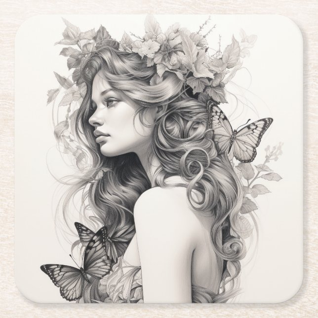 Classic Elegant Script Wedding Rehearsal Dinner Square Paper Coaster (Front)