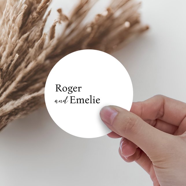 Classic Elegant Script Wedding Sticker (Creator Uploaded)