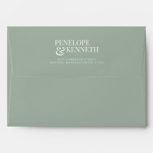 Classic Elegant Simple Custom Wedding Dusty Sage Envelope
