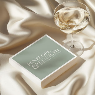 Classic Elegant Simple Custom Wedding Dusty Sage Napkin