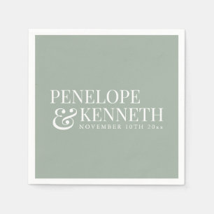 Classic Elegant Simple Custom Wedding Dusty Sage Napkin
