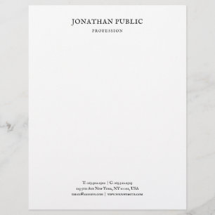 Classic Elegant Simple Design White Nostalgic Look Custom Letterhead