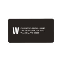 Classic Elegant Simple Ivory Black White Monogram