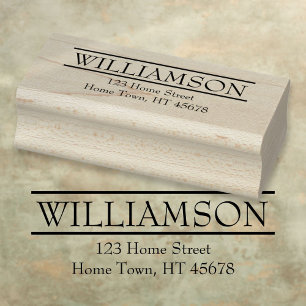 Classic Elegant Simple Return Address Rubber Stamp