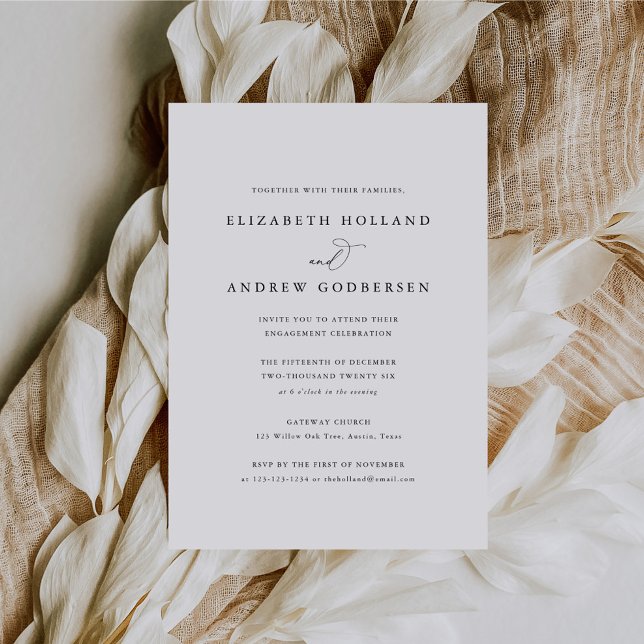 Classic Elegant Simple Script Engagement Party  Invitation (Creator Uploaded)
