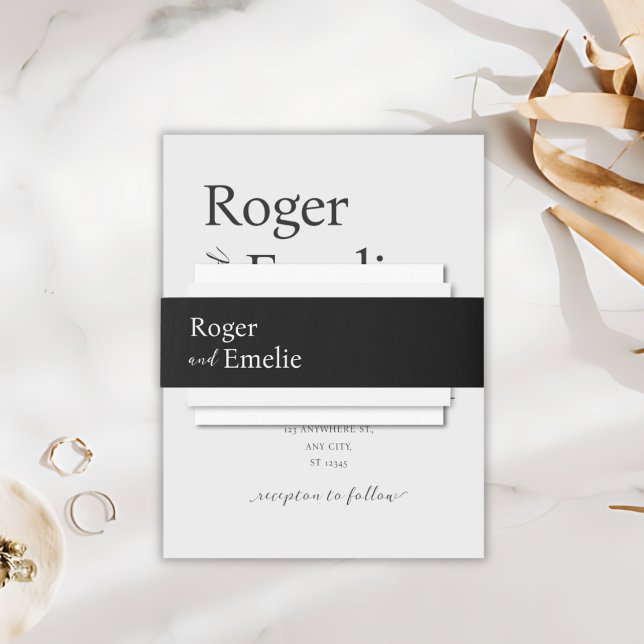 Classic Elegant Simple Script Invitation Belly Band (Creator Uploaded)