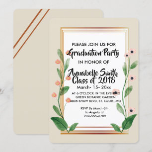 Classic & Elegant Sophisticated  Graduation Invitation