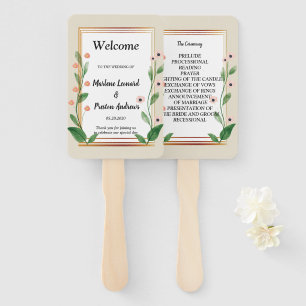 Classic & Elegant Sophisticated Wedding Program Hand Fan