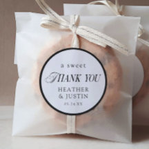 Classic Elegant Sweet Thank You Wedding Favour