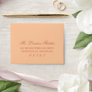 Classic Elegant Terracotta Orange Wedding Response Envelope