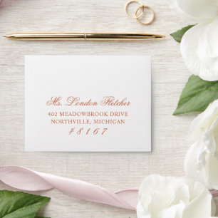 Classic Elegant Terracotta Wedding RSVP Envelope