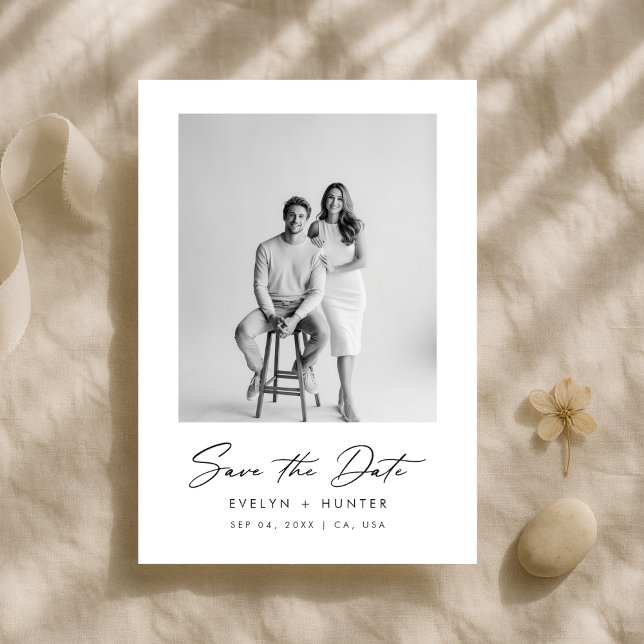 Classic Elegant Text and Photo | Modern Wedding Save The Date (Creator Uploaded)