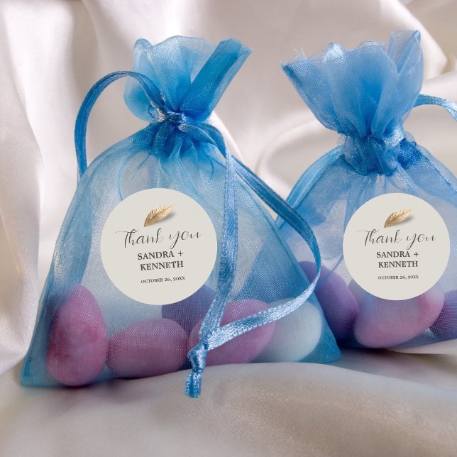 Classic & Elegant Thank you  Classic Round Sticker (Creator Uploaded)