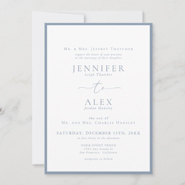 Classic Elegant Traditional Wedding Invitation (Front)