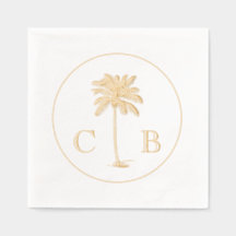 Classic Elegant Tropical Palms Wedding Monograms 
