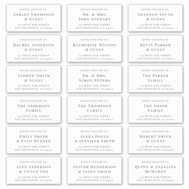 Classic & Elegant Typography Wedding Mailing Label (Front)