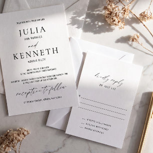 Classic Elegant Vertical Wedding RSVP Card