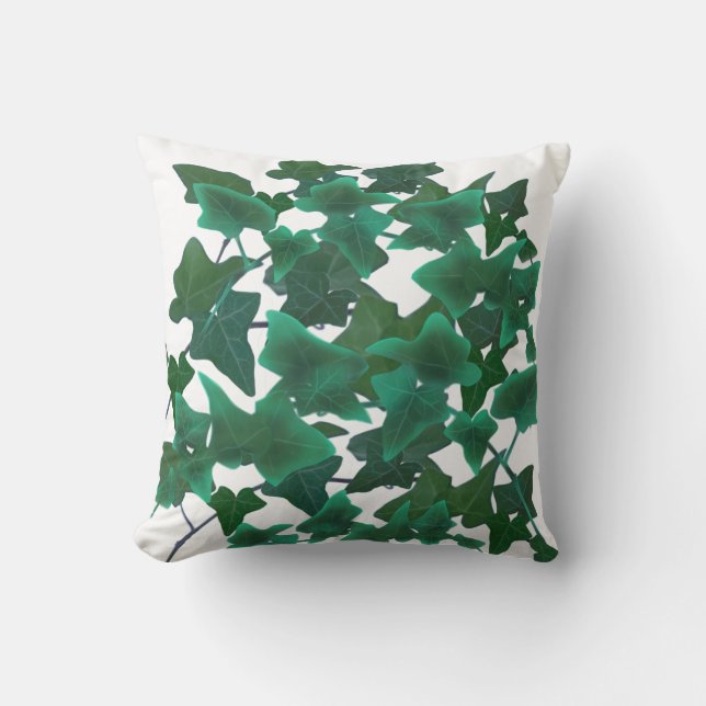 Classic elegant watercolor Green English Ivy     Cushion (Front)