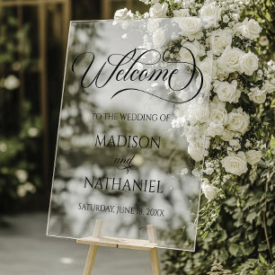 Classic Elegant Wedding Acrylic Welcome Sign